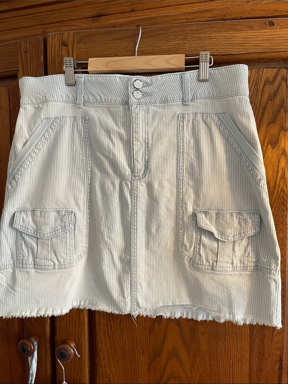 Democracy ab solution Light Blue stripe Pocket Mini Skirt